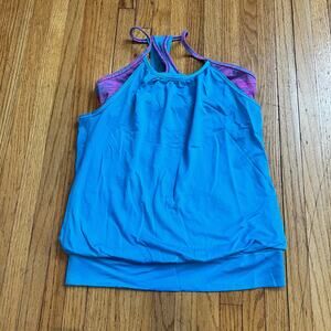 Ivivva By Lululemon Tank Top Shirt Girls Medium Large ? blue Built In Bra